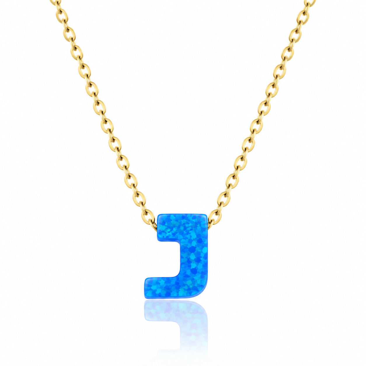OPALO AZUL INITIAL NECKLACE