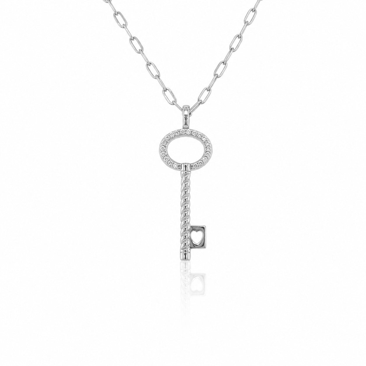 LOVE ZIRC KEY NECKLACE