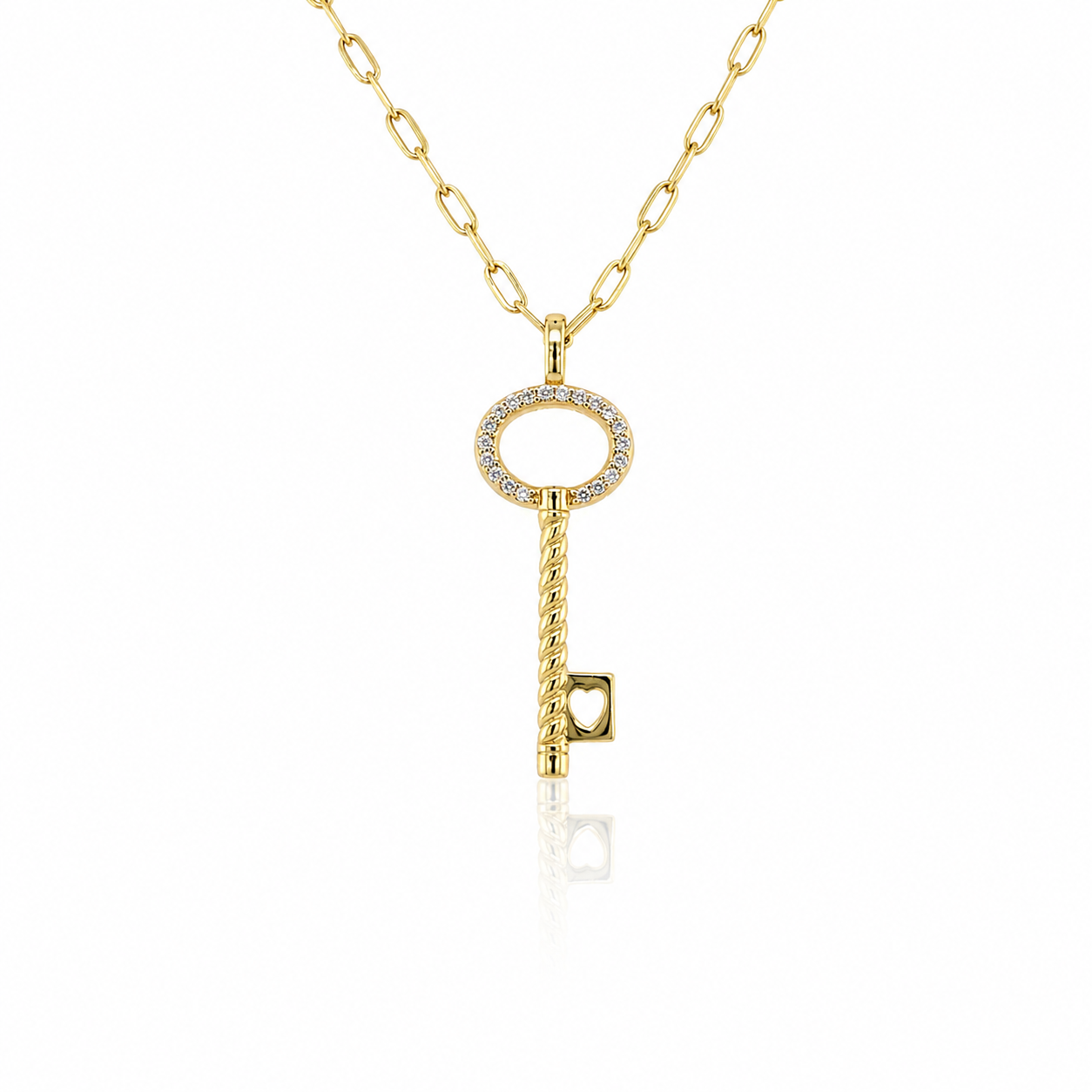 LOVE ZIRC KEY NECKLACE