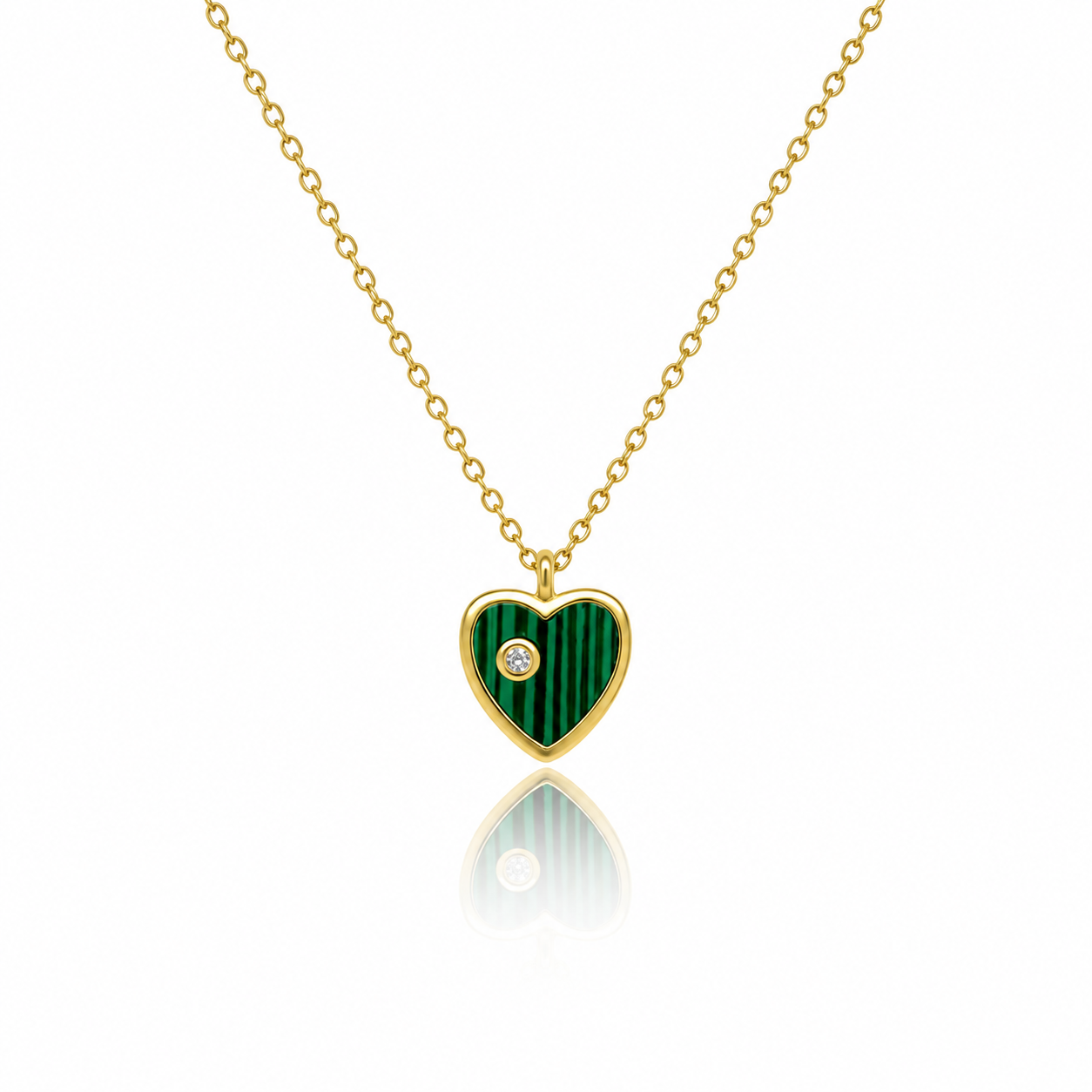MALACHITE HEART NECKLACE