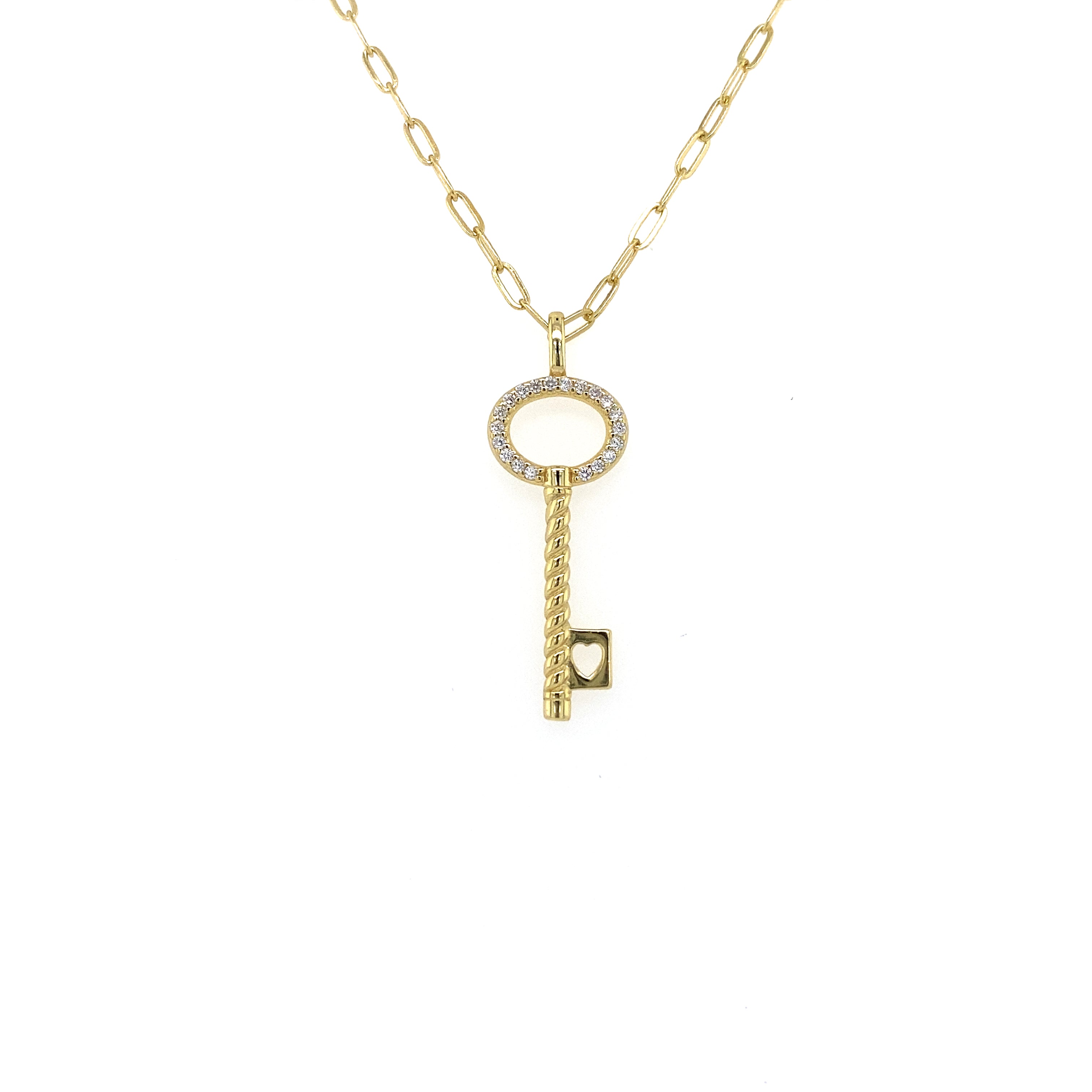 LOVE ZIRC KEY NECKLACE