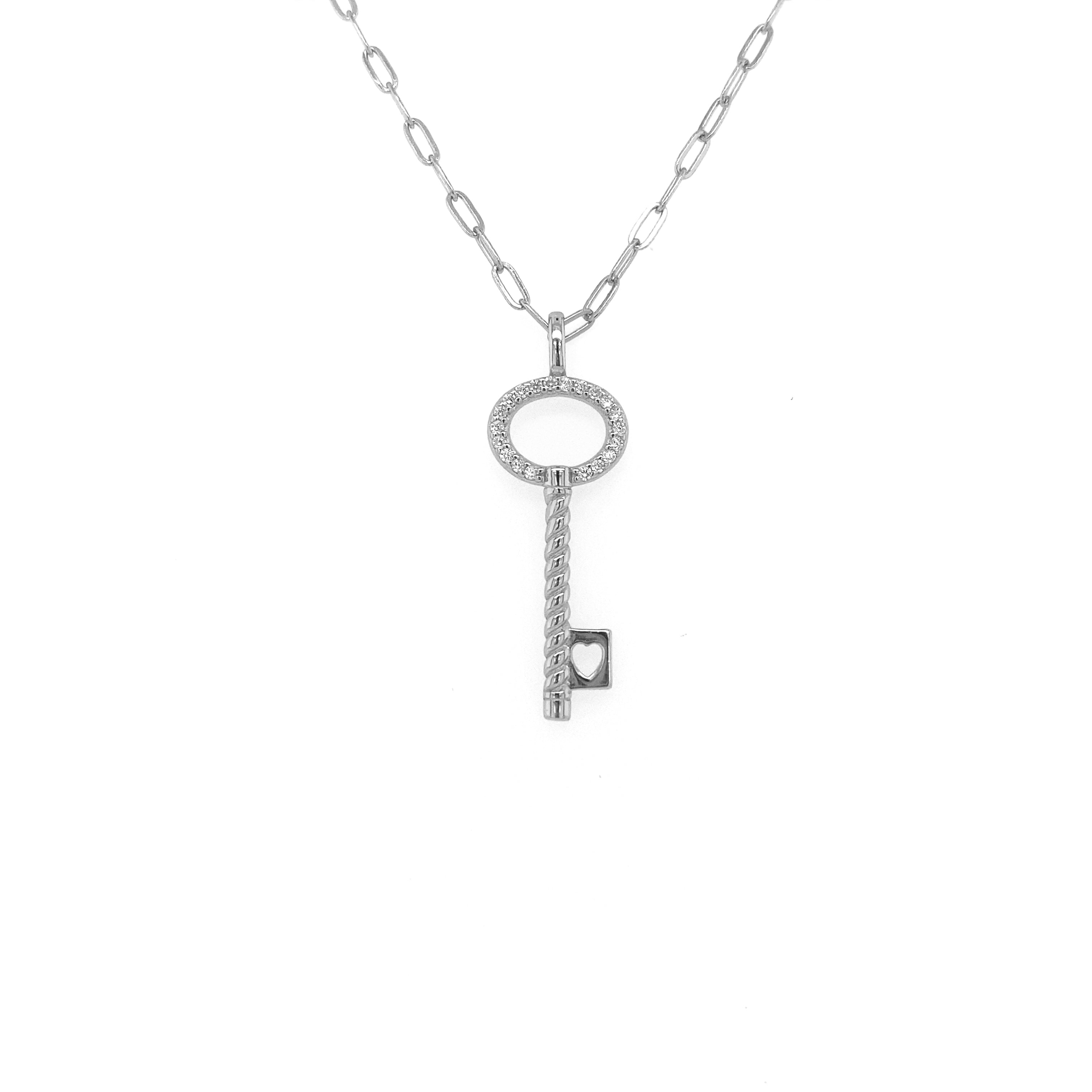 LOVE ZIRC KEY NECKLACE